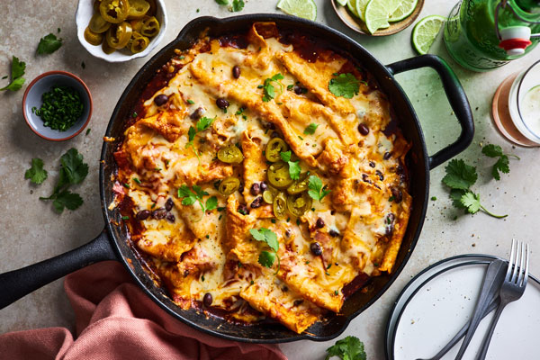 Easy One Pan Cheesy Enchiladas