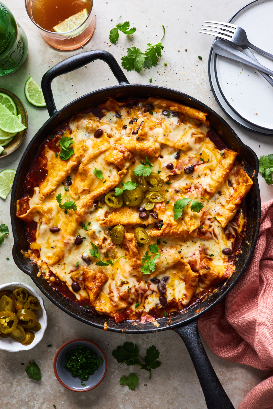 Easy One Pan Cheesy Enchiladas