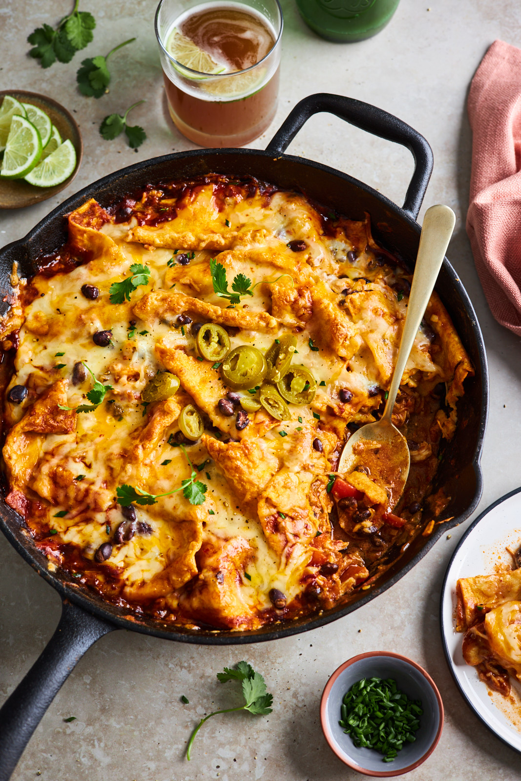 Easy One Pan Cheesy Enchiladas