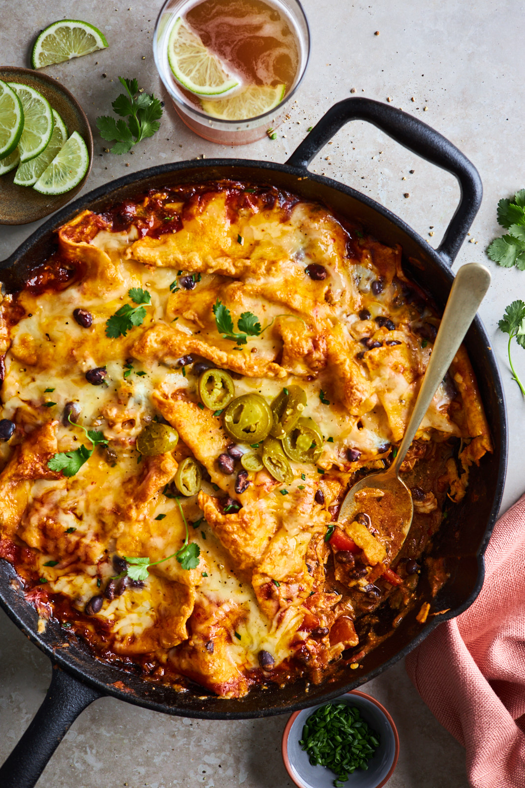 Easy One Pan Cheesy Enchiladas