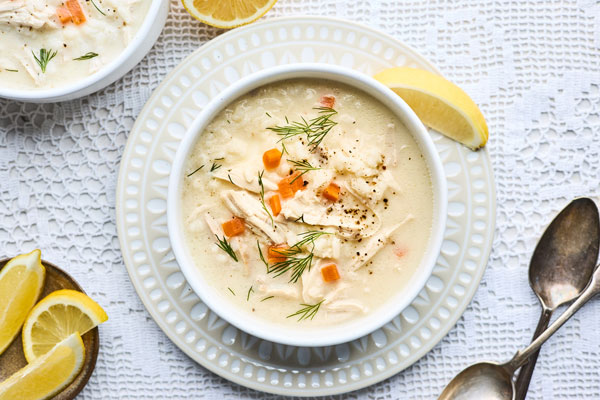 Simple Classic Avgolemono Soup Recipe (Greek Egg Lemon Chicken Soup)