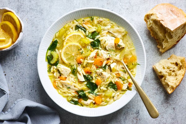 Lemon Chicken Orzo Soup