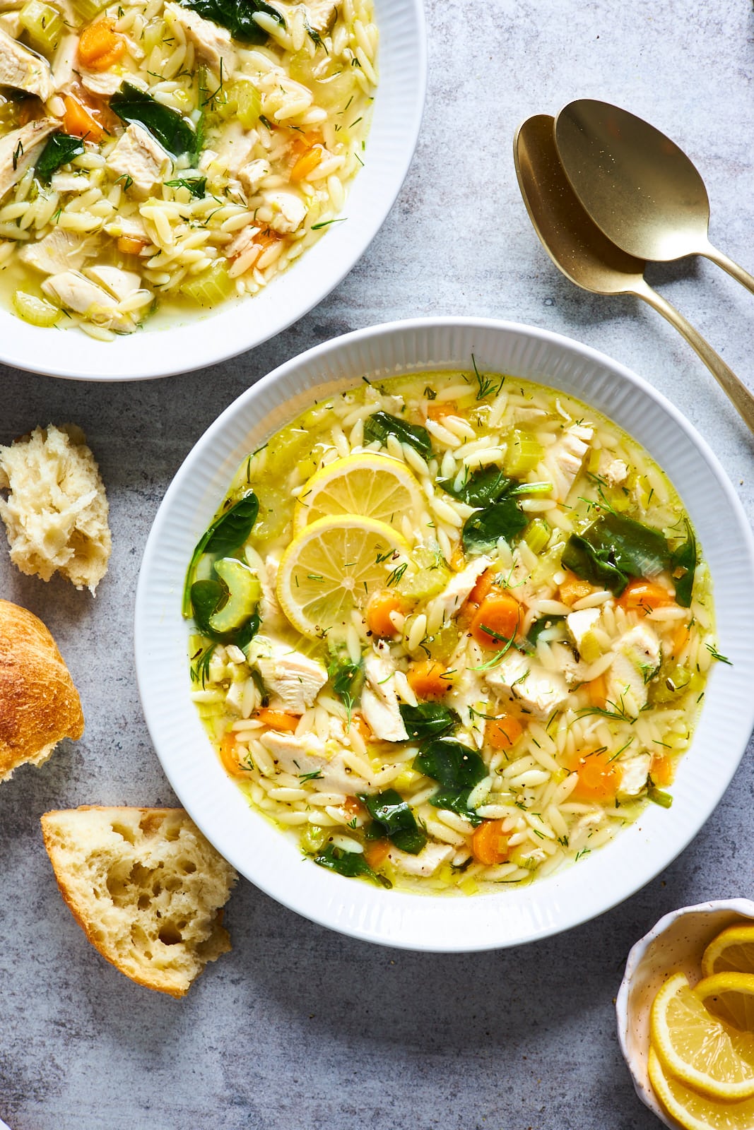 Lemon Chicken Orzo Soup