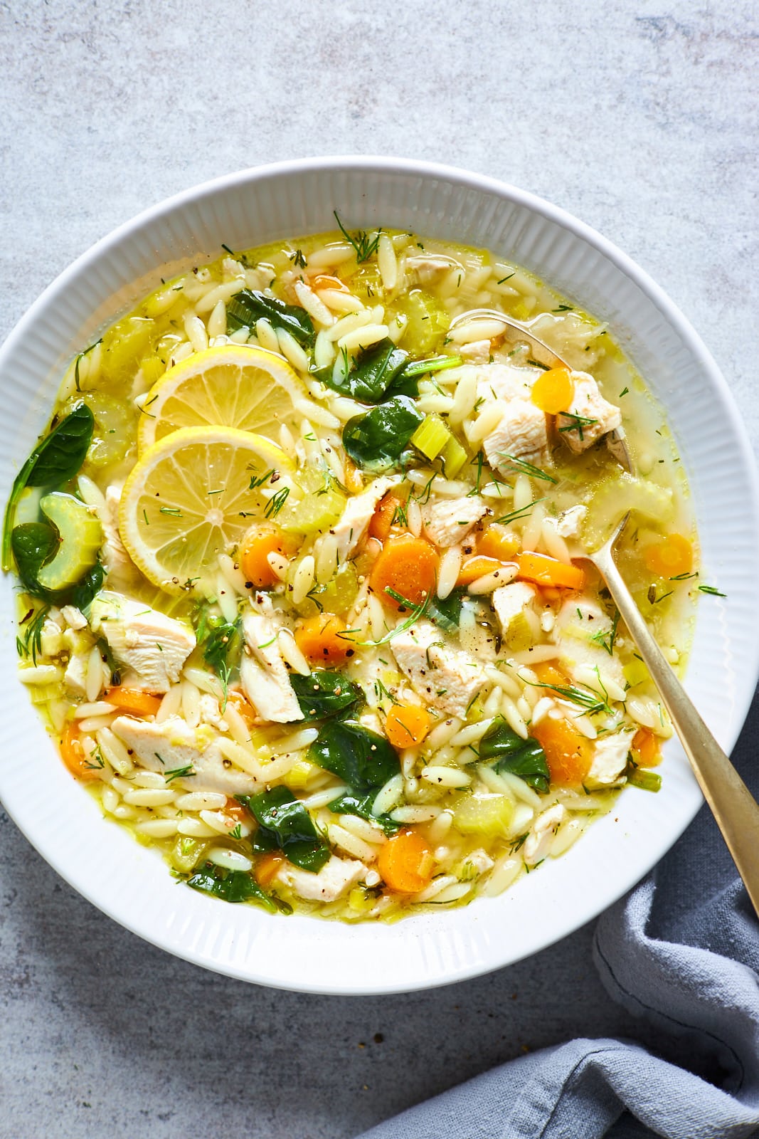 Lemon Chicken Orzo Soup