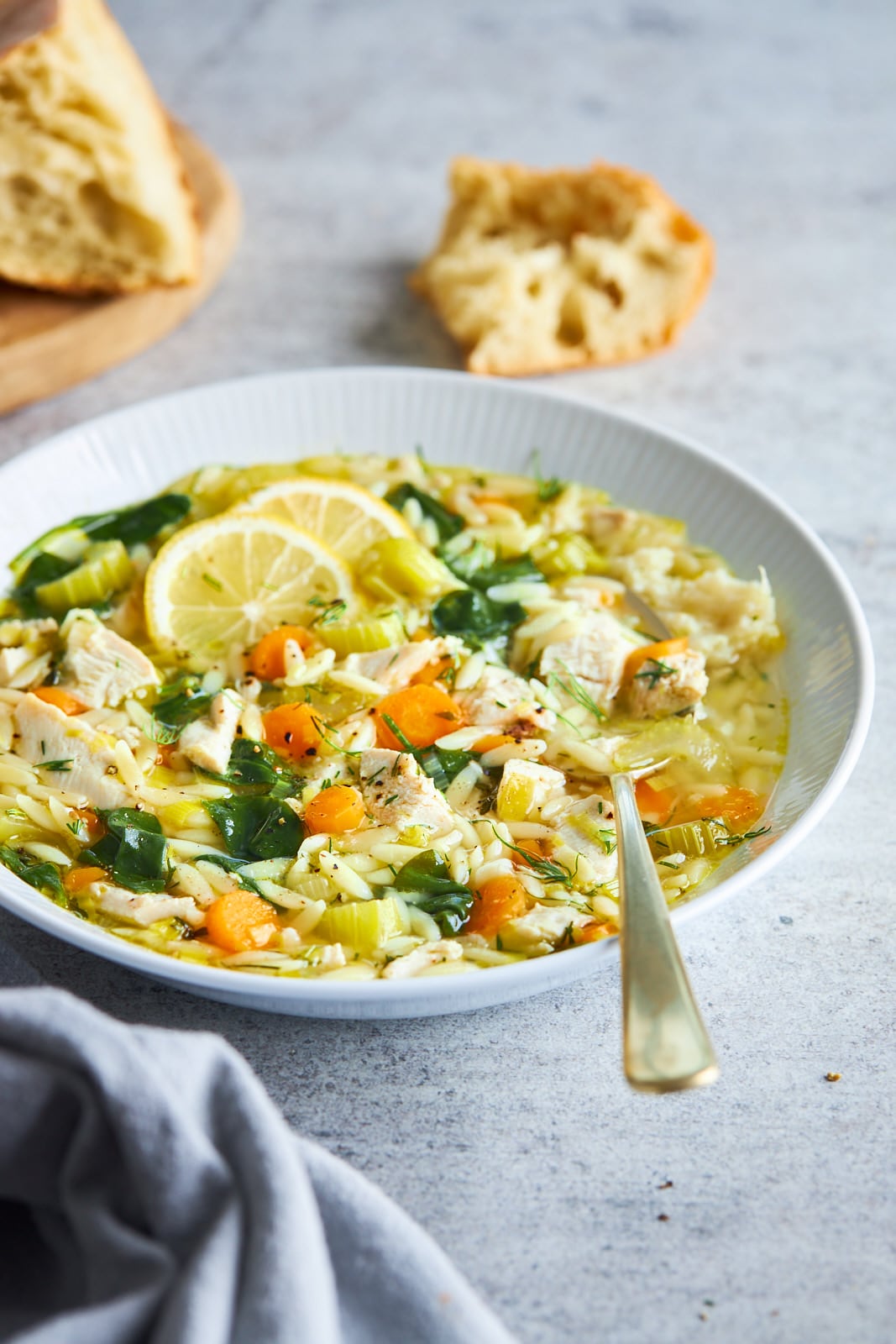 Lemon Chicken Orzo Soup