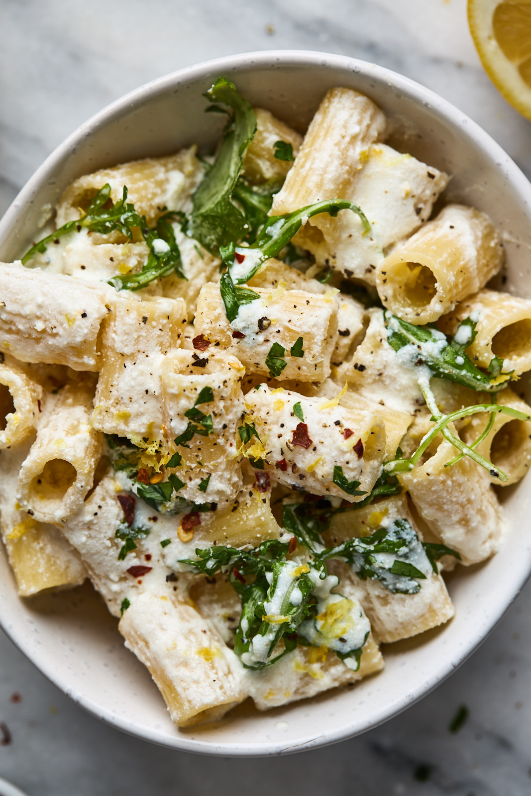 Lemon Ricotta Pasta With Arugula