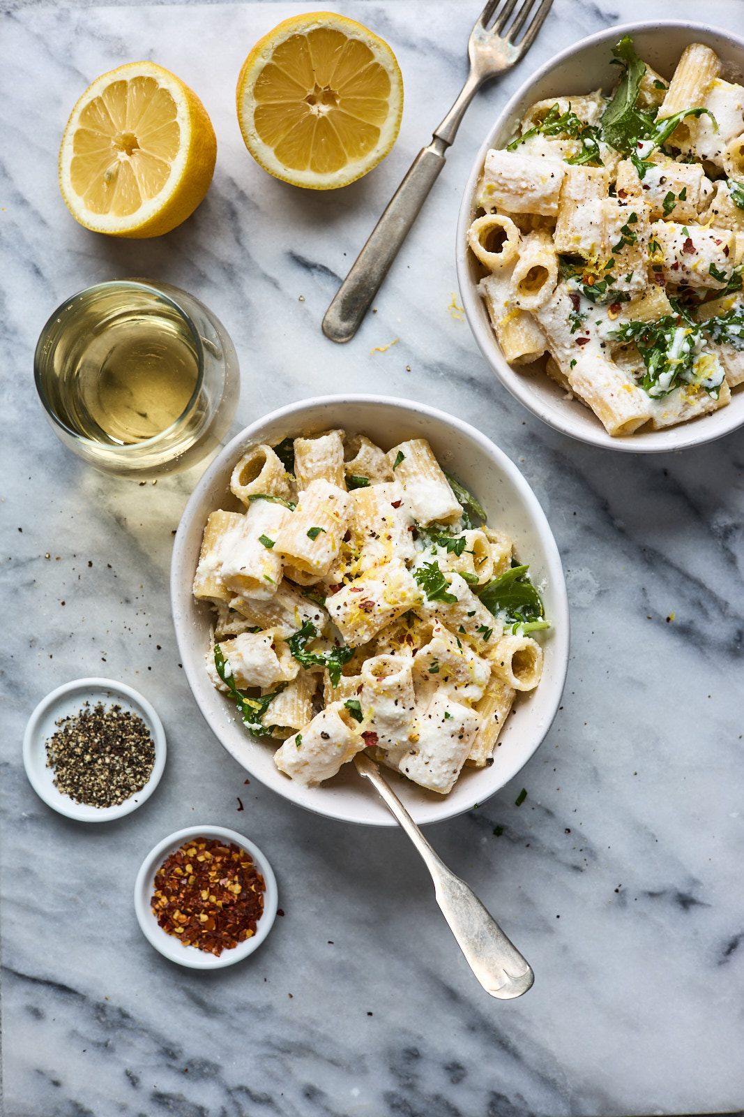 Lemon Ricotta Pasta With Arugula