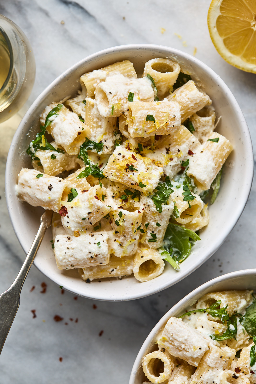 Lemon Ricotta Pasta With Arugula