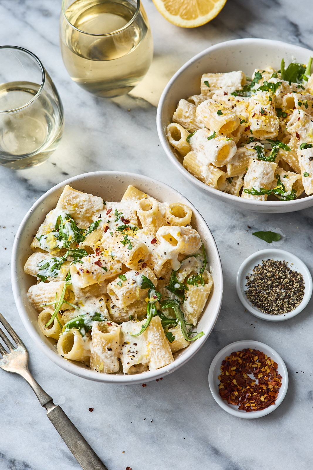 Lemon Ricotta Pasta With Arugula