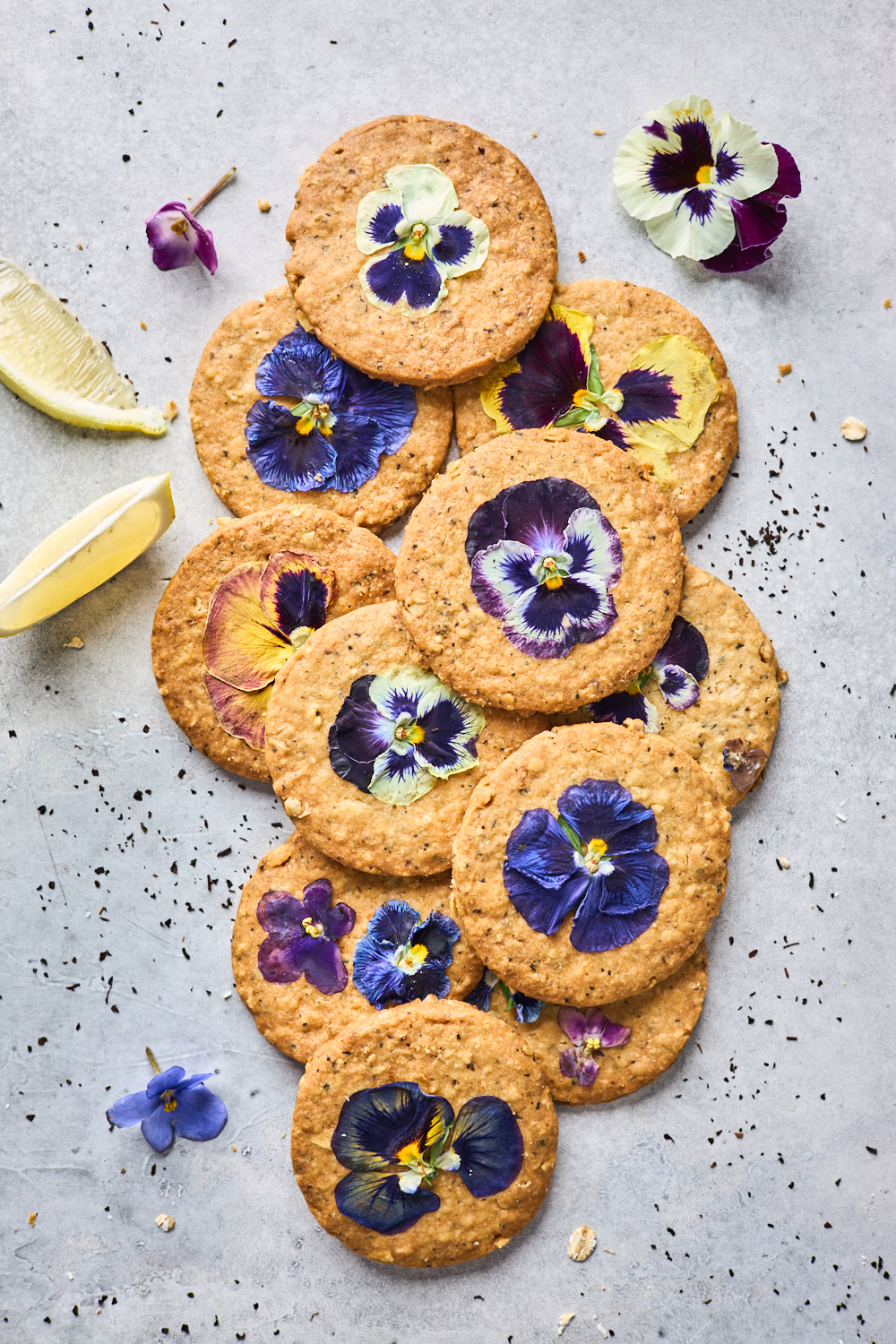 Lemon Earl Grey Shortbread Oatmeal Cookies