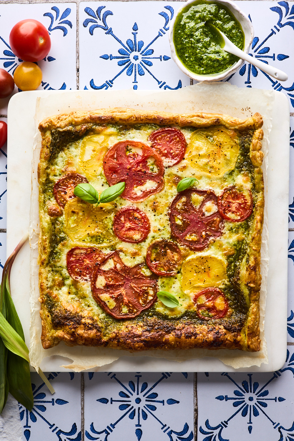 Tomato Pesto Puff Pastry Tart