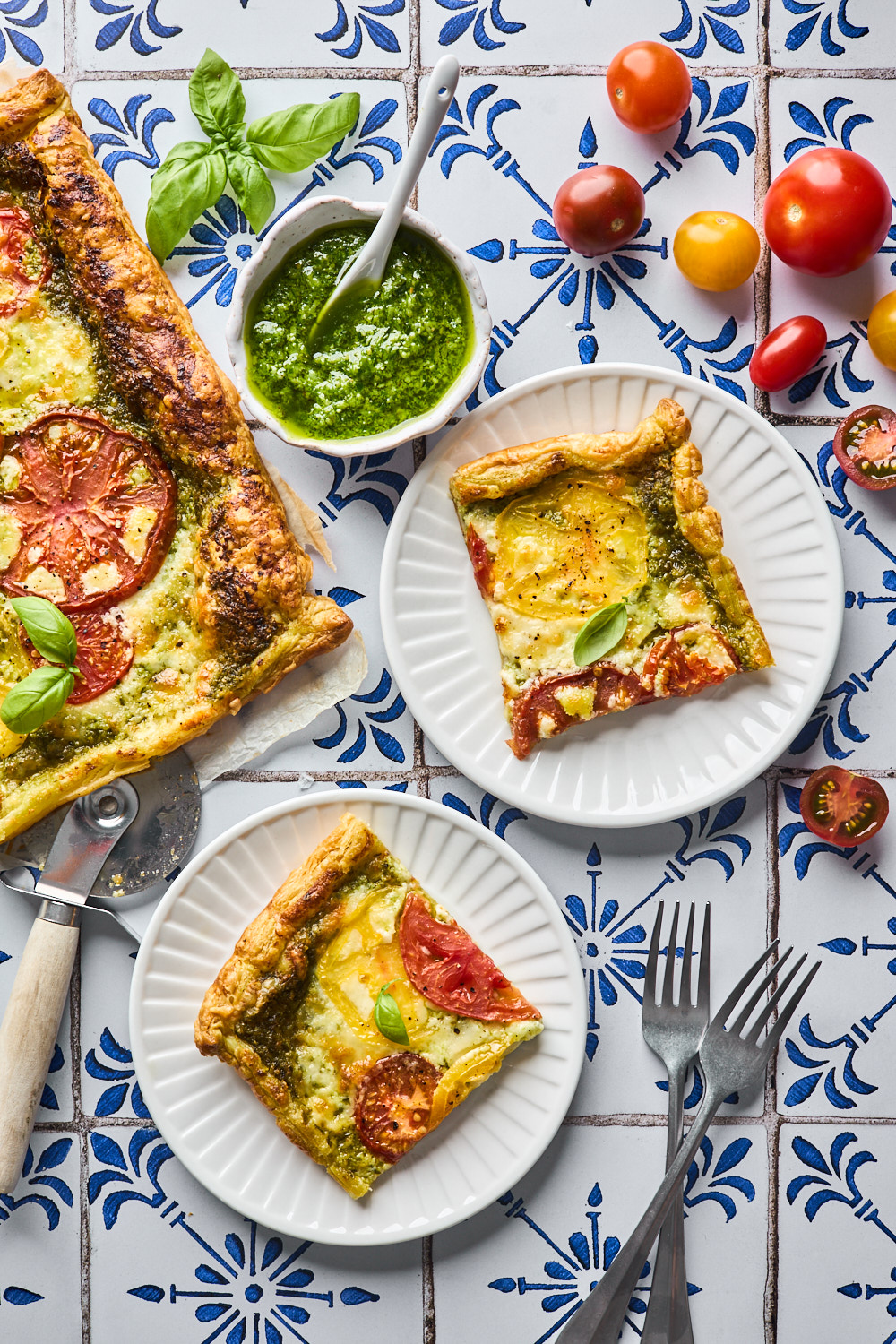 Tomato Pesto Puff Pastry Tart