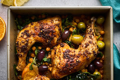 One Pan Baked Chicken With Chickpeas