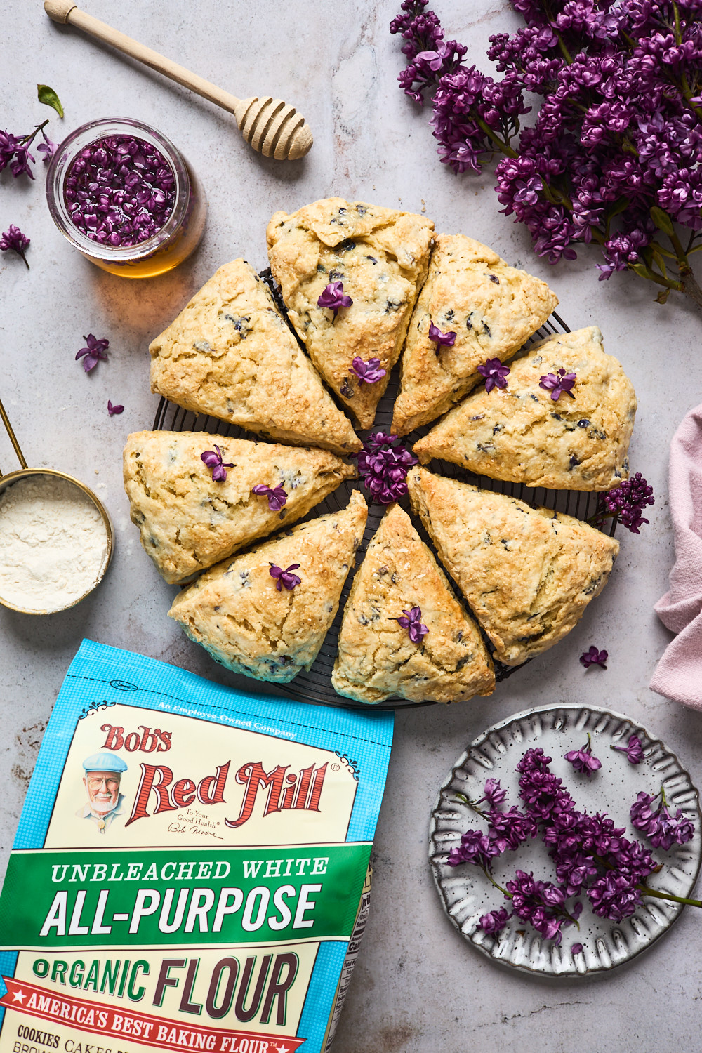 Buttermilk Honey Scones With Lilac