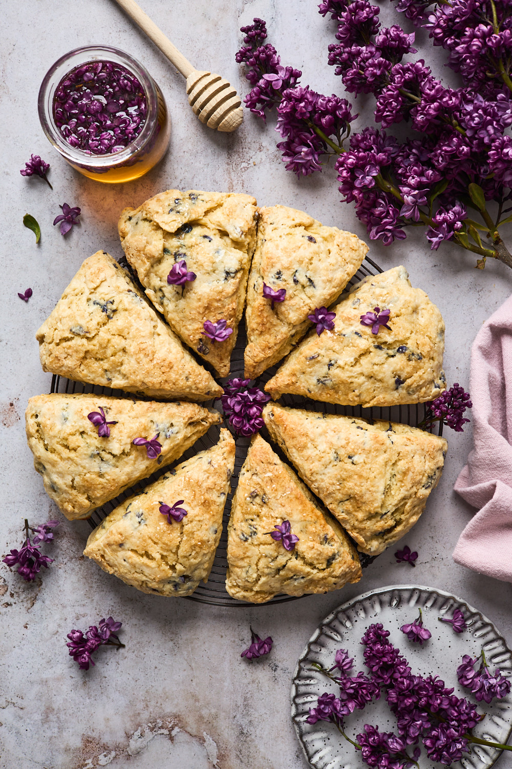 Buttermilk Honey Scones With Lilac