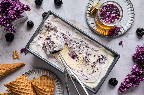 Easy No Churn Blackberry Ice Cream