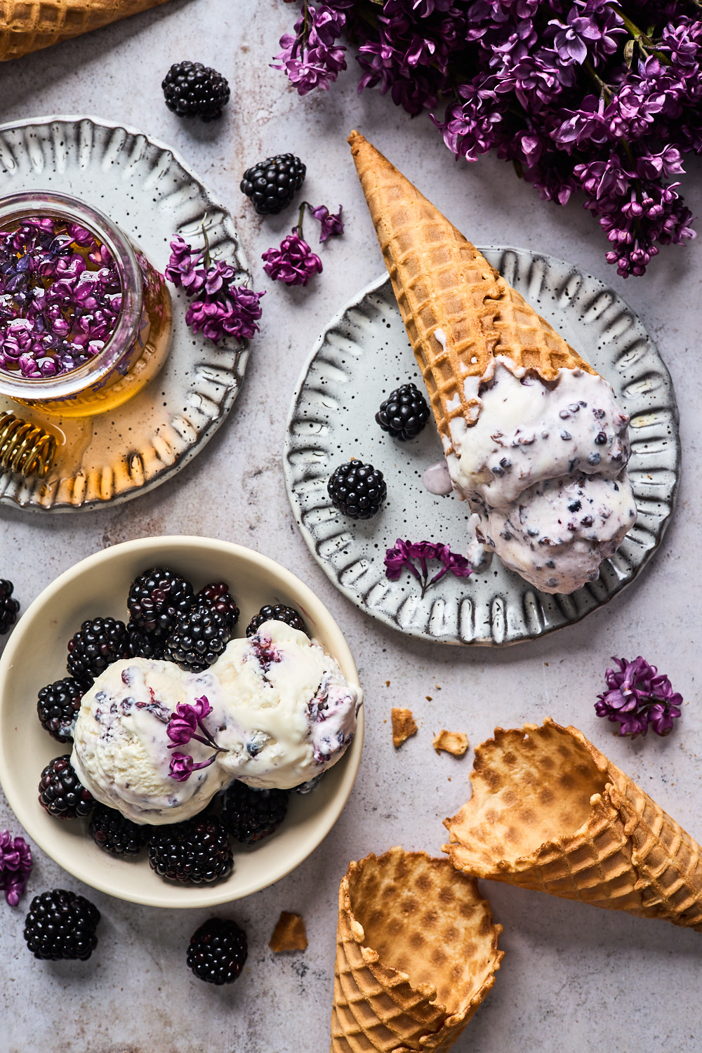 Easy No Churn Blackberry Ice Cream