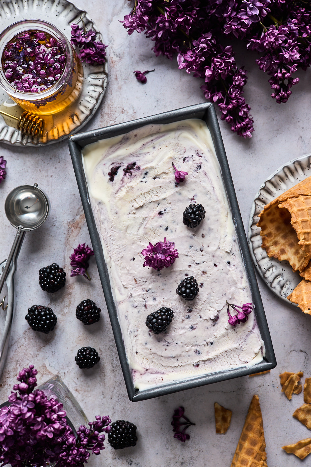 Easy No Churn Blackberry Ice Cream