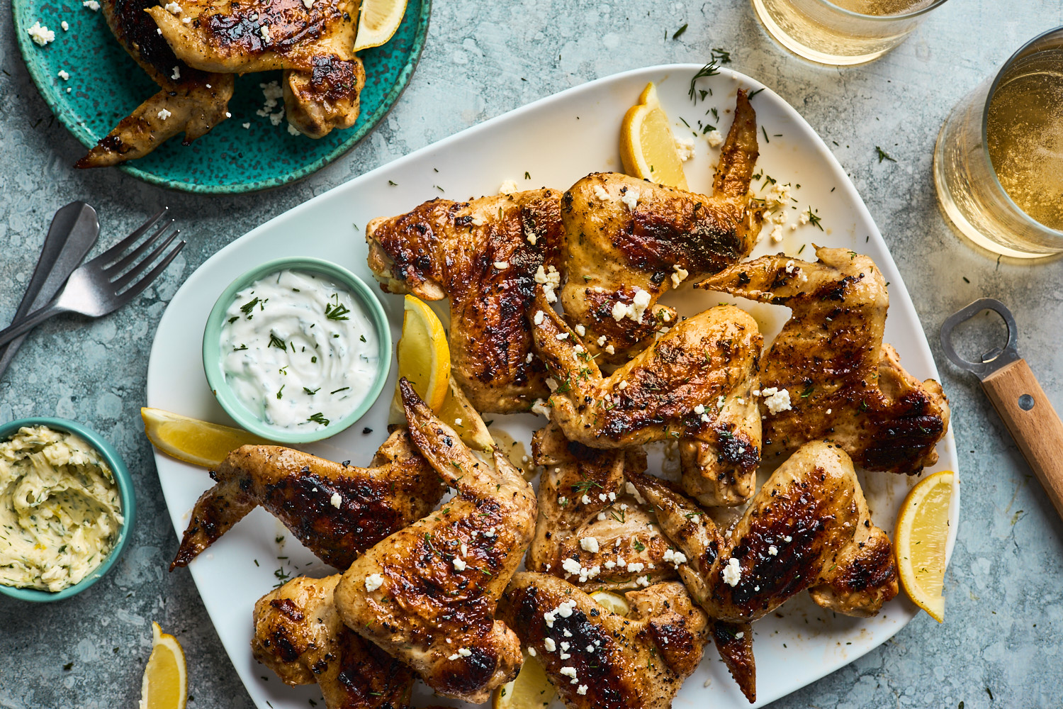 Greek Style Grilled Chicken Wings