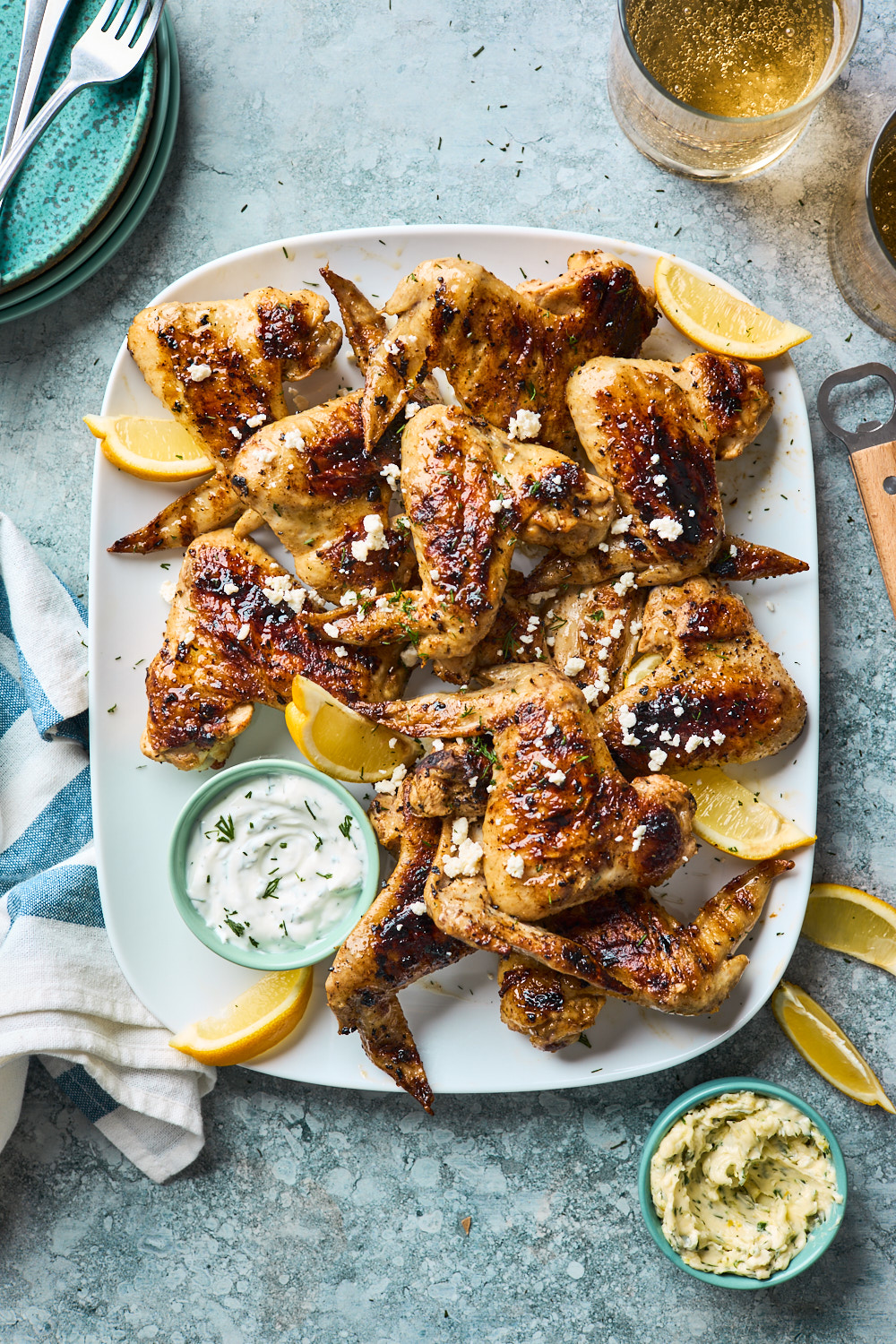 Greek Style Grilled Chicken Wings