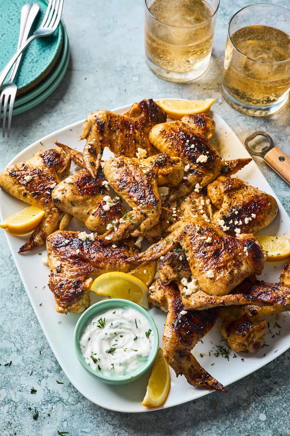 Greek Style Grilled Chicken Wings