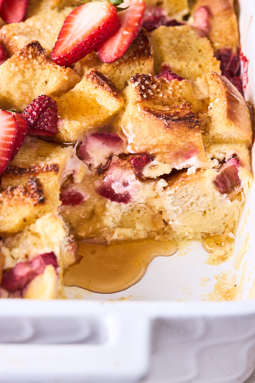 Strawberry Rhubarb Baked French Toast