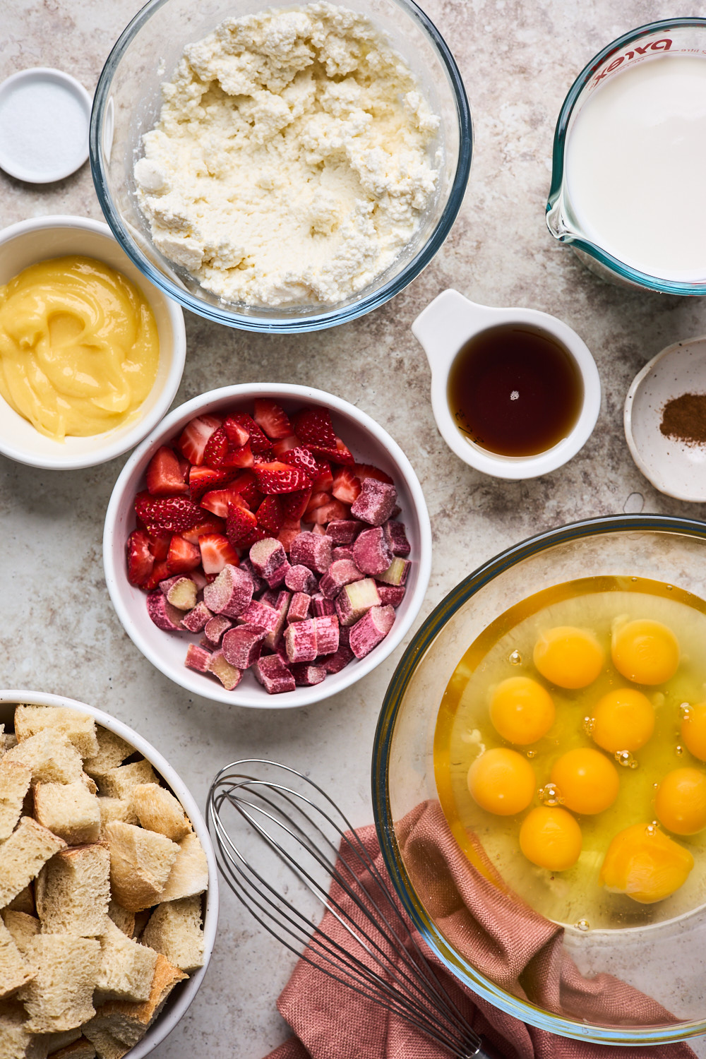 Strawberry Rhubarb Baked French Toast