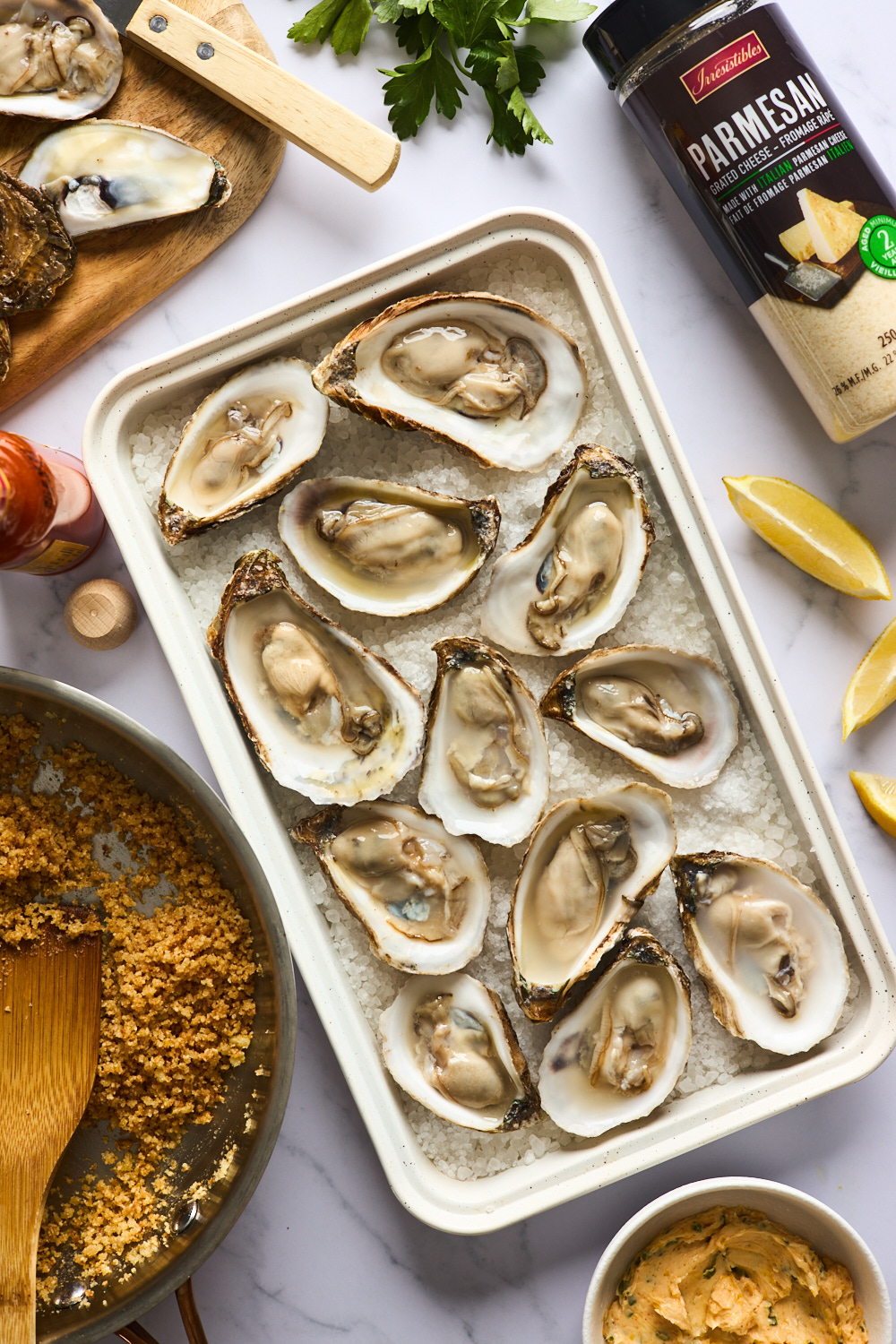 Spicy Butter and Herb Baked Oysters