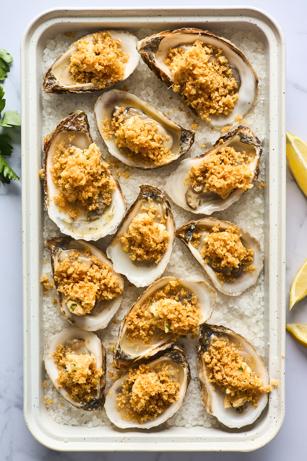 Spicy Butter and Herb Baked Oysters