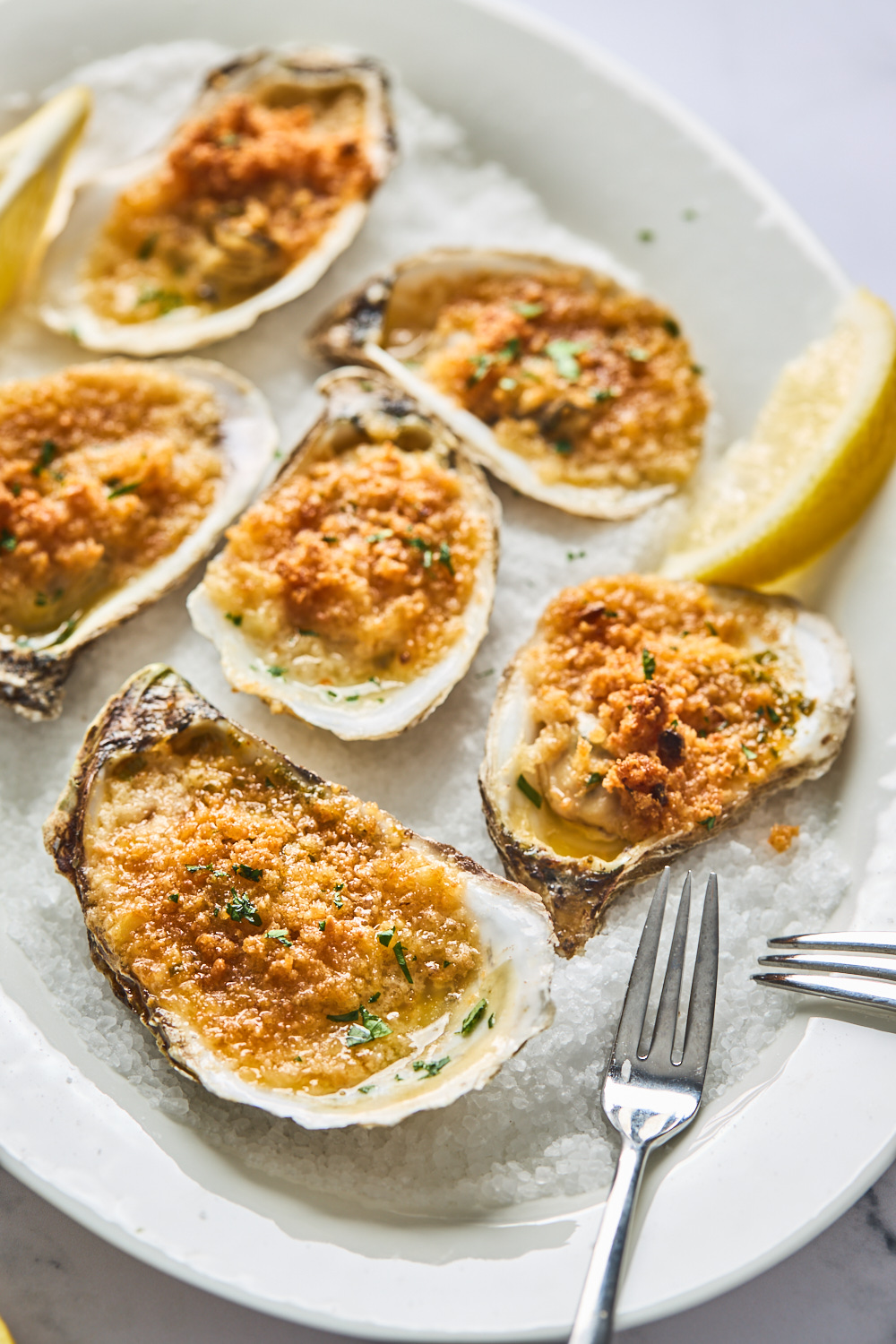 Spicy Butter and Herb Baked Oysters