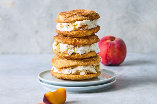 Snickerdoodle and Peach Ice Cream Sandwiches