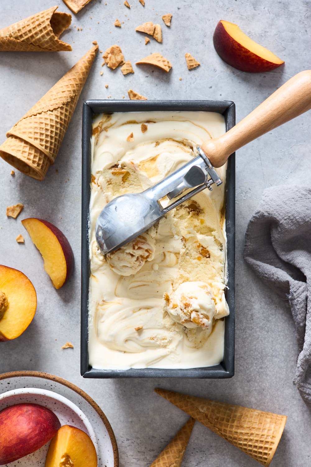 Snickerdoodle and Peach Ice Cream Sandwiches