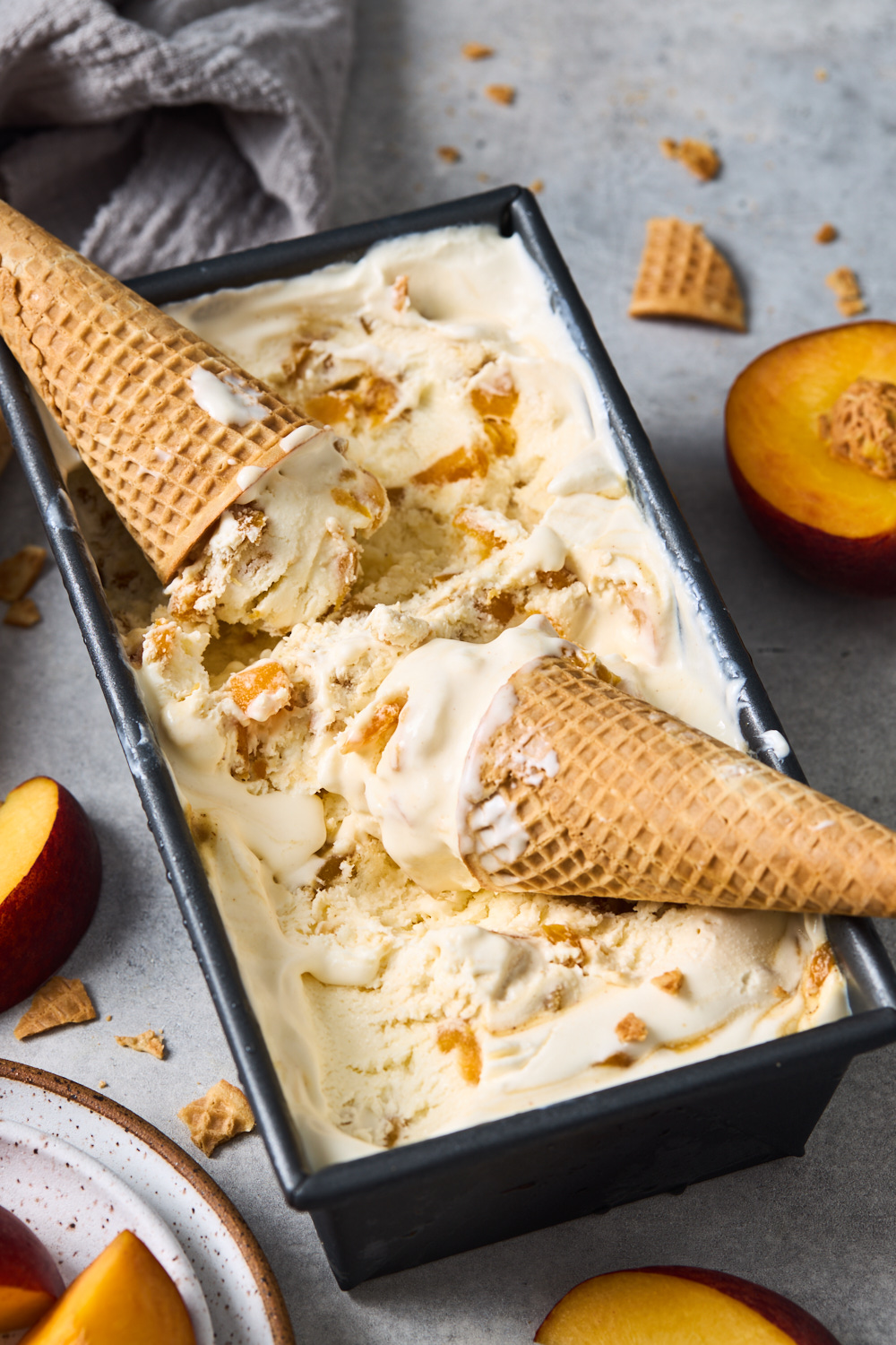 Snickerdoodle and Peach Ice Cream Sandwiches