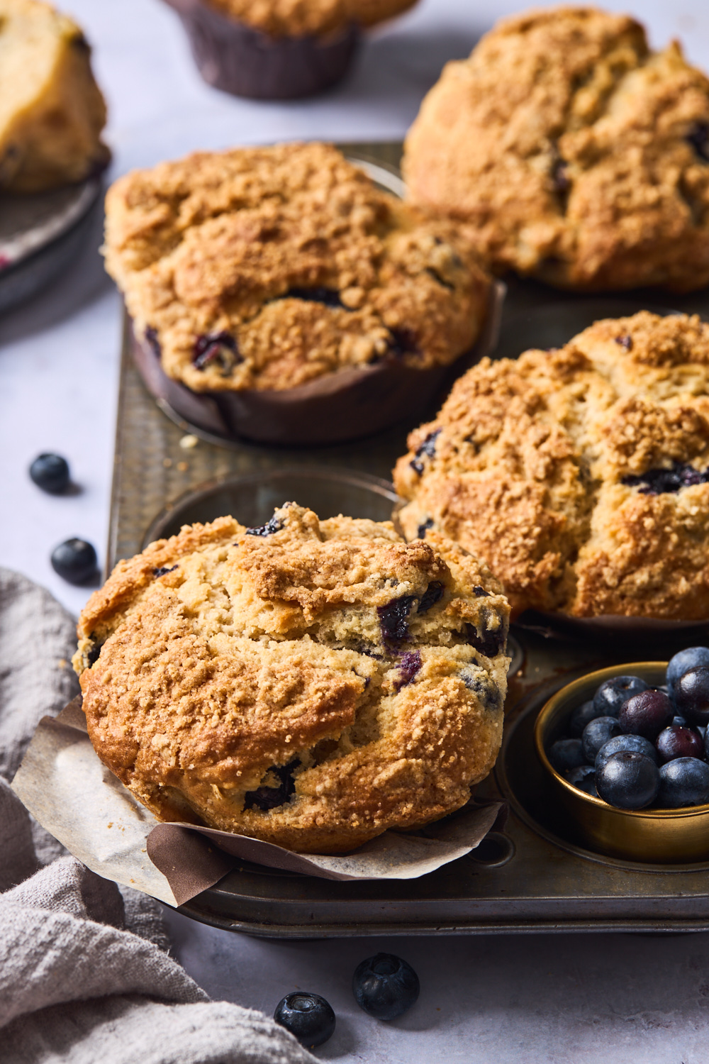 Bakery Style Blueberry Streusel Muffins