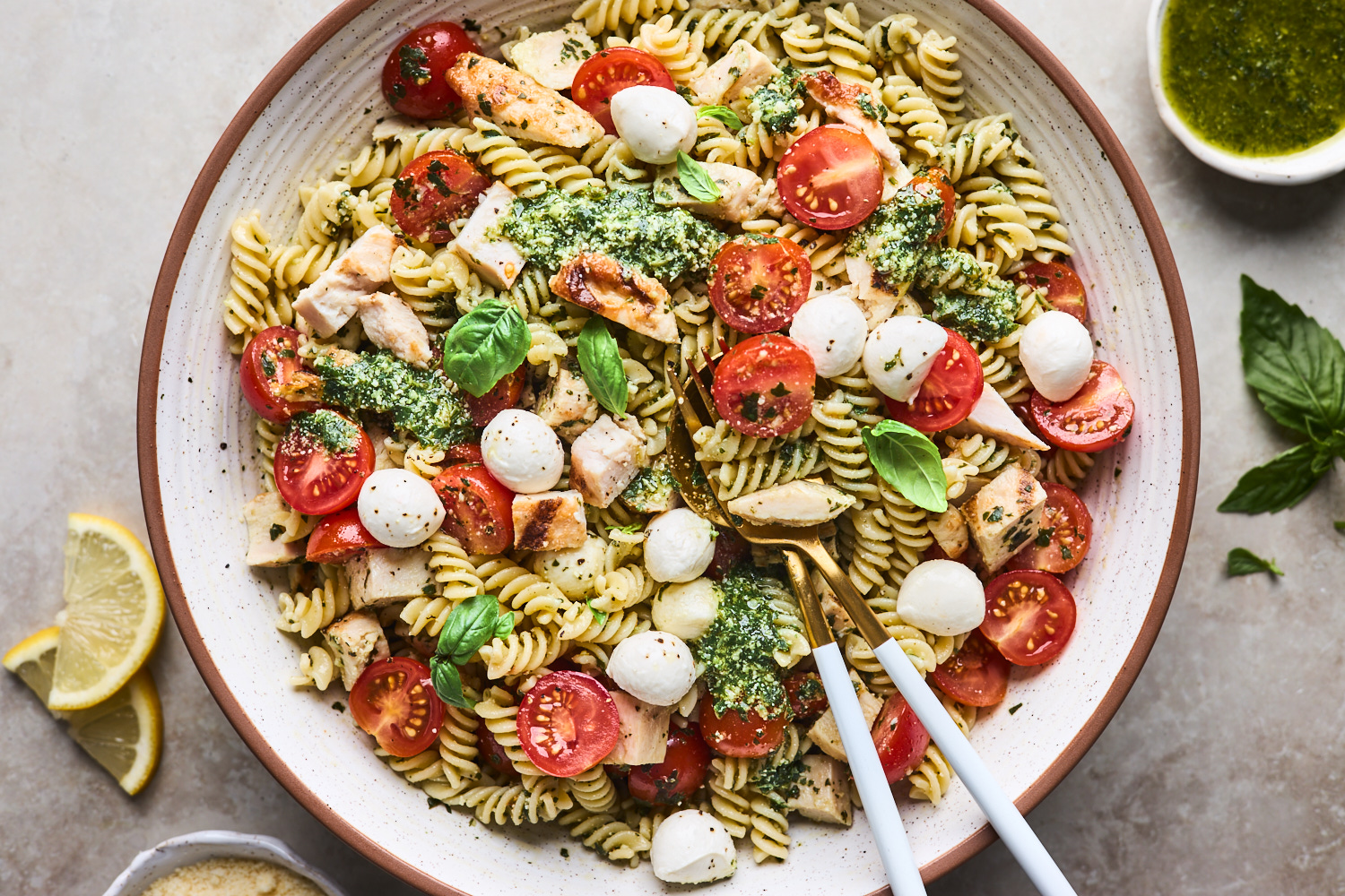 Grilled Chicken Pesto Pasta Salad