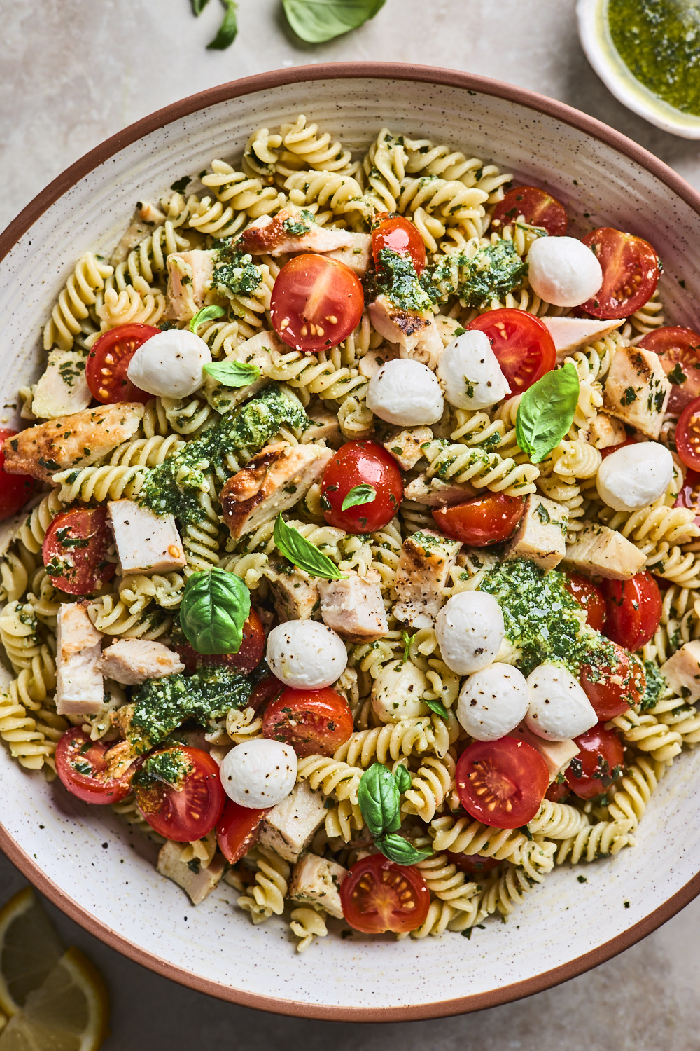 Grilled Chicken Pesto Pasta Salad