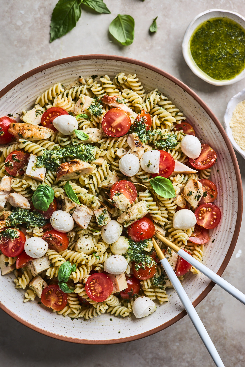 Grilled Chicken Pesto Pasta Salad