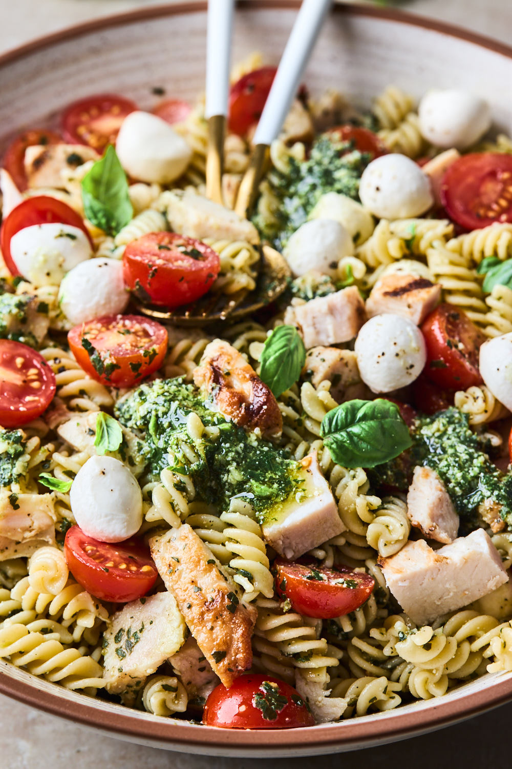 Grilled Chicken Pesto Pasta Salad