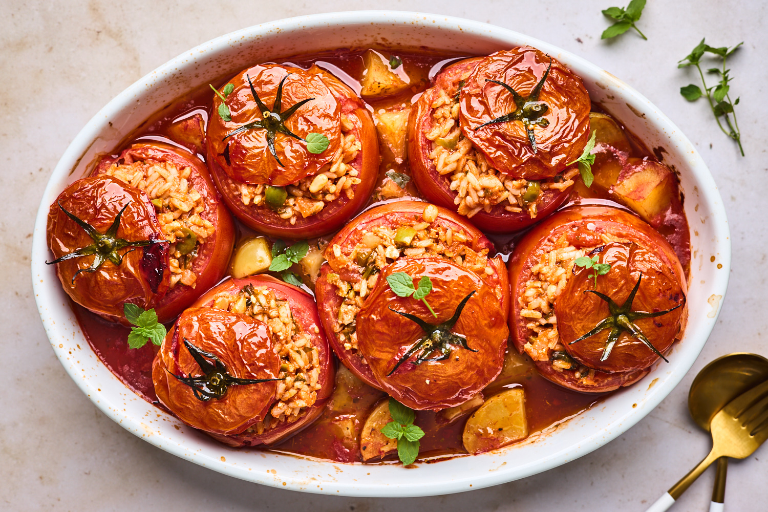 Greek Stuffed Tomatoes (Gemista/Yemista)