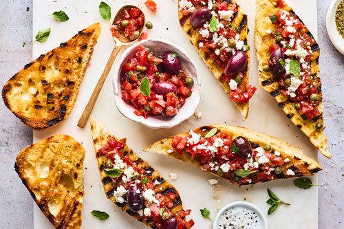 Greek Bruschetta With Grilled Bread