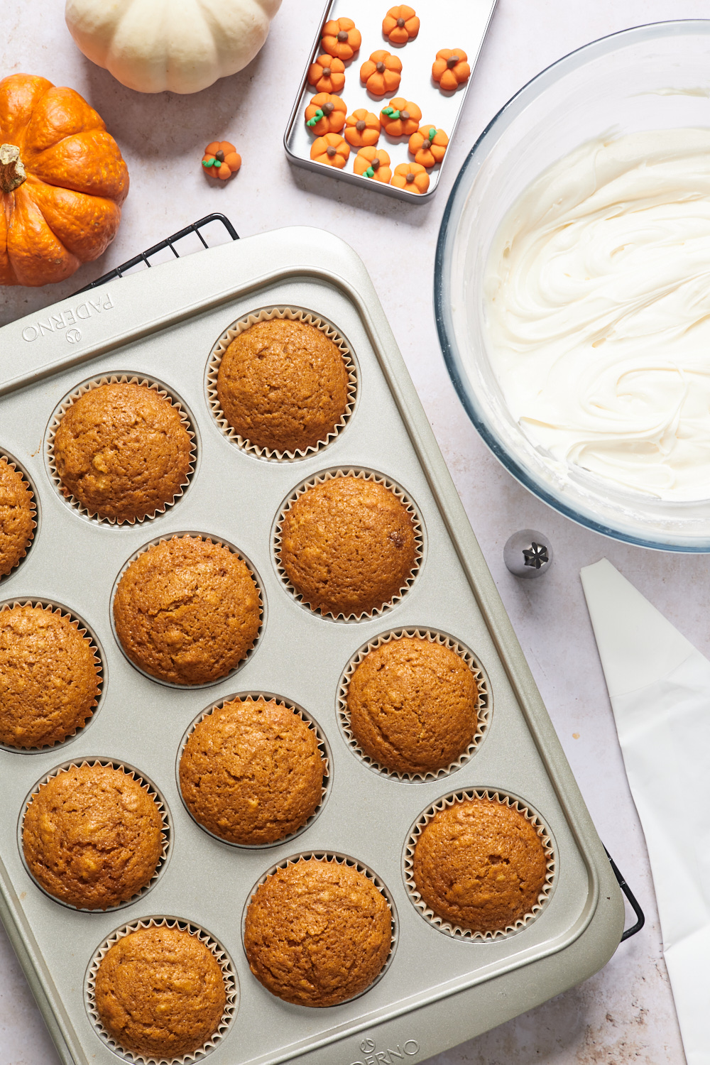 Pumpkin Cupcakes With Cream Cheese Frosting