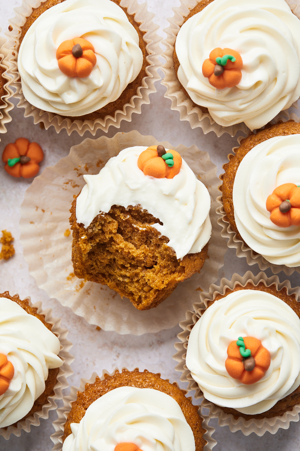 Pumpkin Cupcakes With Cream Cheese Frosting