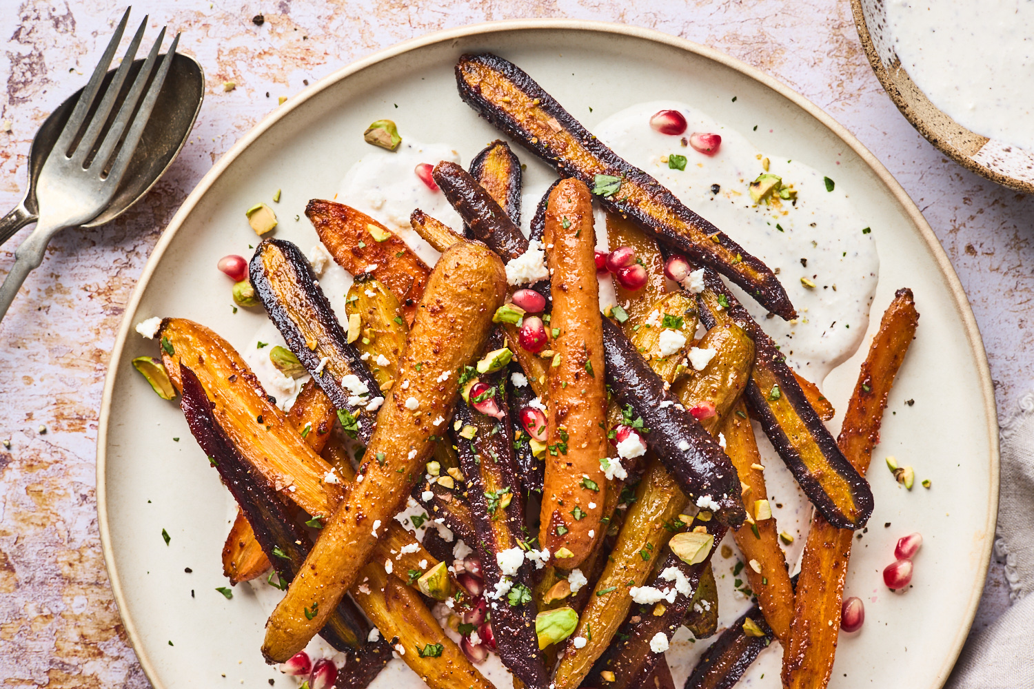 Spiced Roasted Carrots With Sumac Whipped Feta