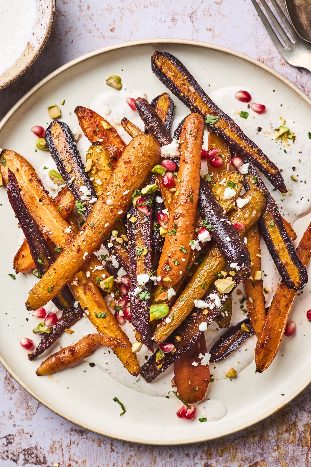 Spiced Roasted Carrots With Sumac Whipped Feta