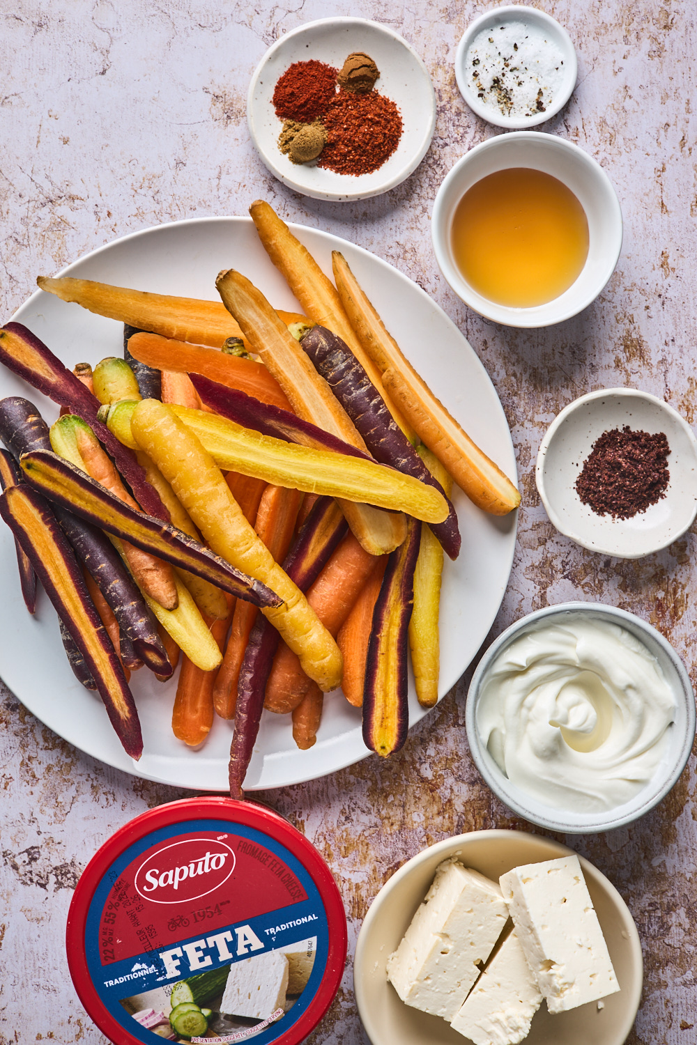 Spiced Roasted Carrots With Sumac Whipped Feta