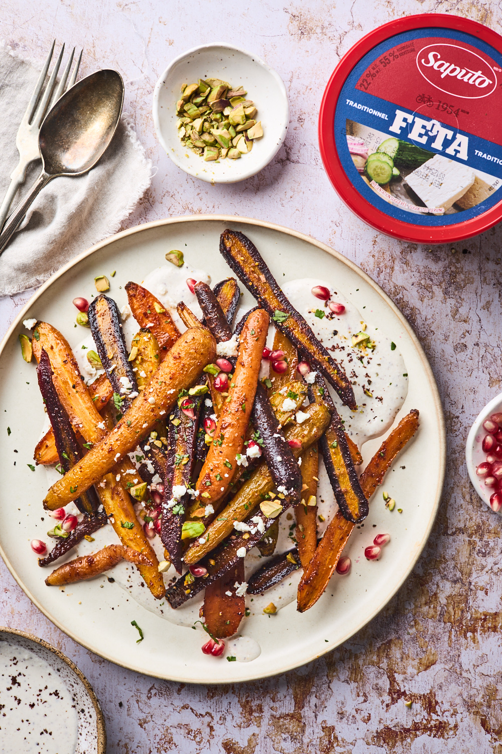 Spiced Roasted Carrots With Sumac Whipped Feta