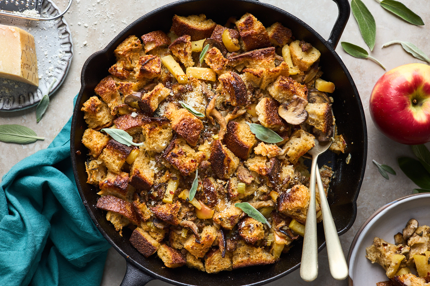 Skillet Stuffing With Sausage Sage and Apples