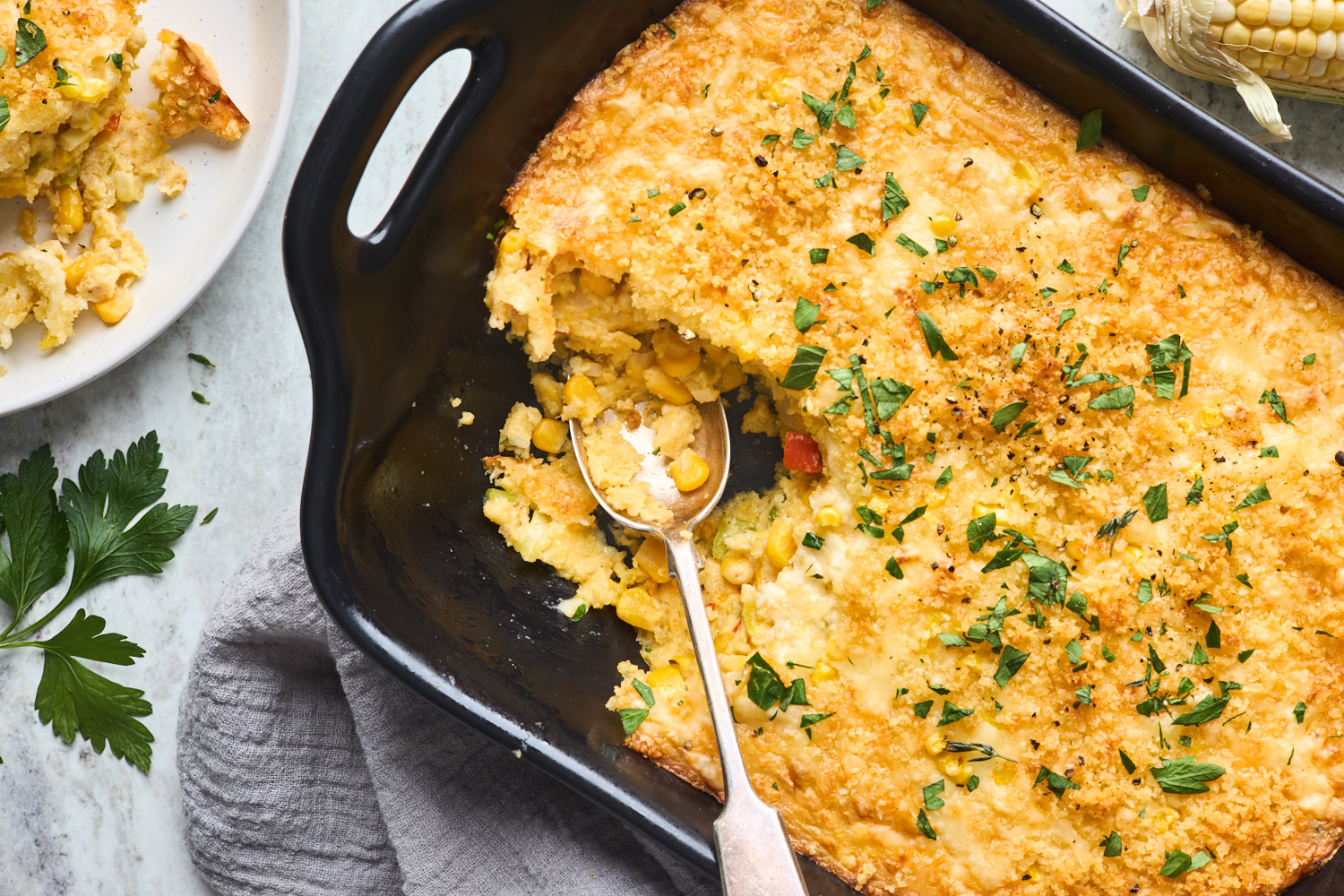 Caribbean style corn pie