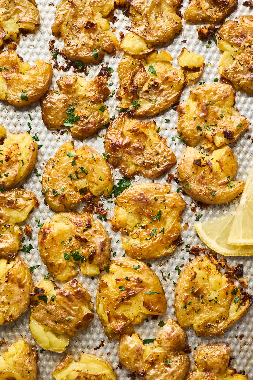 Crispy Greek Style Lemony Smashed Potatoes