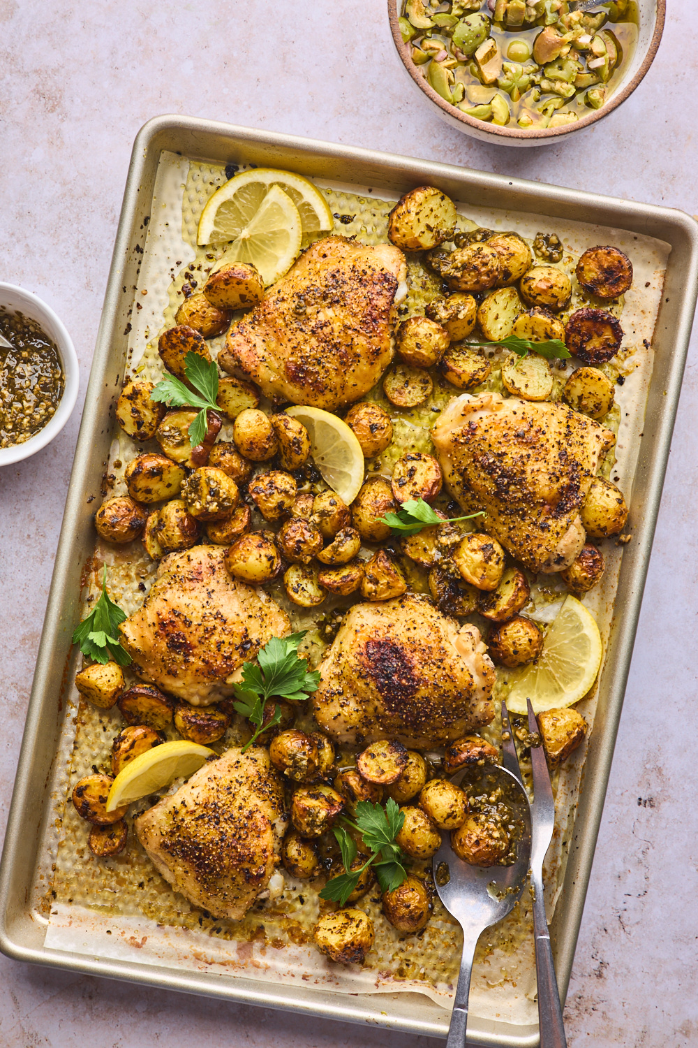 Sheet Pan Lemony Chicken With Potatoes and Green Beans